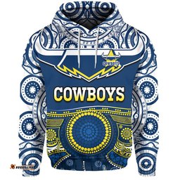 cowboys rugby hoodie aboriginal art