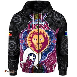 custom personalised brisbane lions football naidoc week zip up and pullover hoodie indigenous