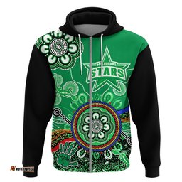 custom personalised melbourne stars zip up and pullover hoodie cricket indigenous aboriginal lizard version
