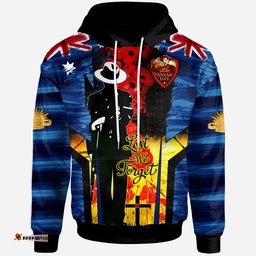 australia and new zealand army corps hoodie commemorated anzac day lest we forget hoodie