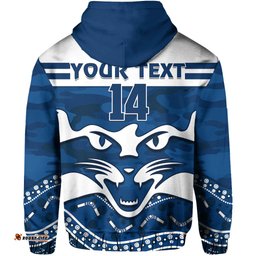 custom text and number cats football anzac hoodie geelong camouflage poppy mix aboriginal