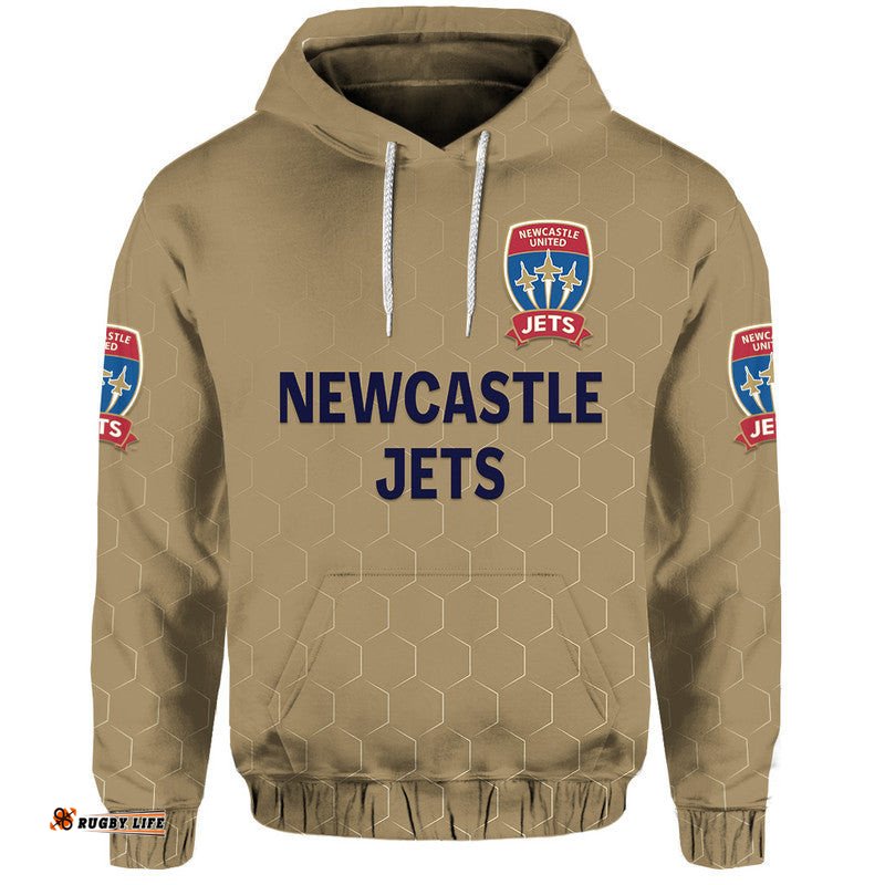 custom personalised newcastle jets zip up and pullover hoodie soccer club original style gold