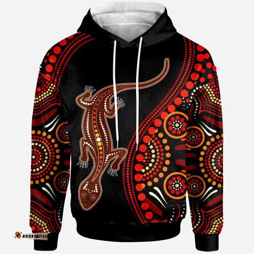australia aboriginal inspired hoodie aboriginal inspired lizard with dot painting patterns