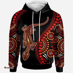 australia aboriginal inspired hoodie aboriginal inspired lizard with dot painting patterns