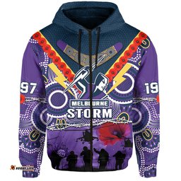 melbourne storm rugby anzac hoodie indigenous poppy australian army