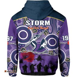 melbourne storm rugby anzac hoodie indigenous poppy australian army