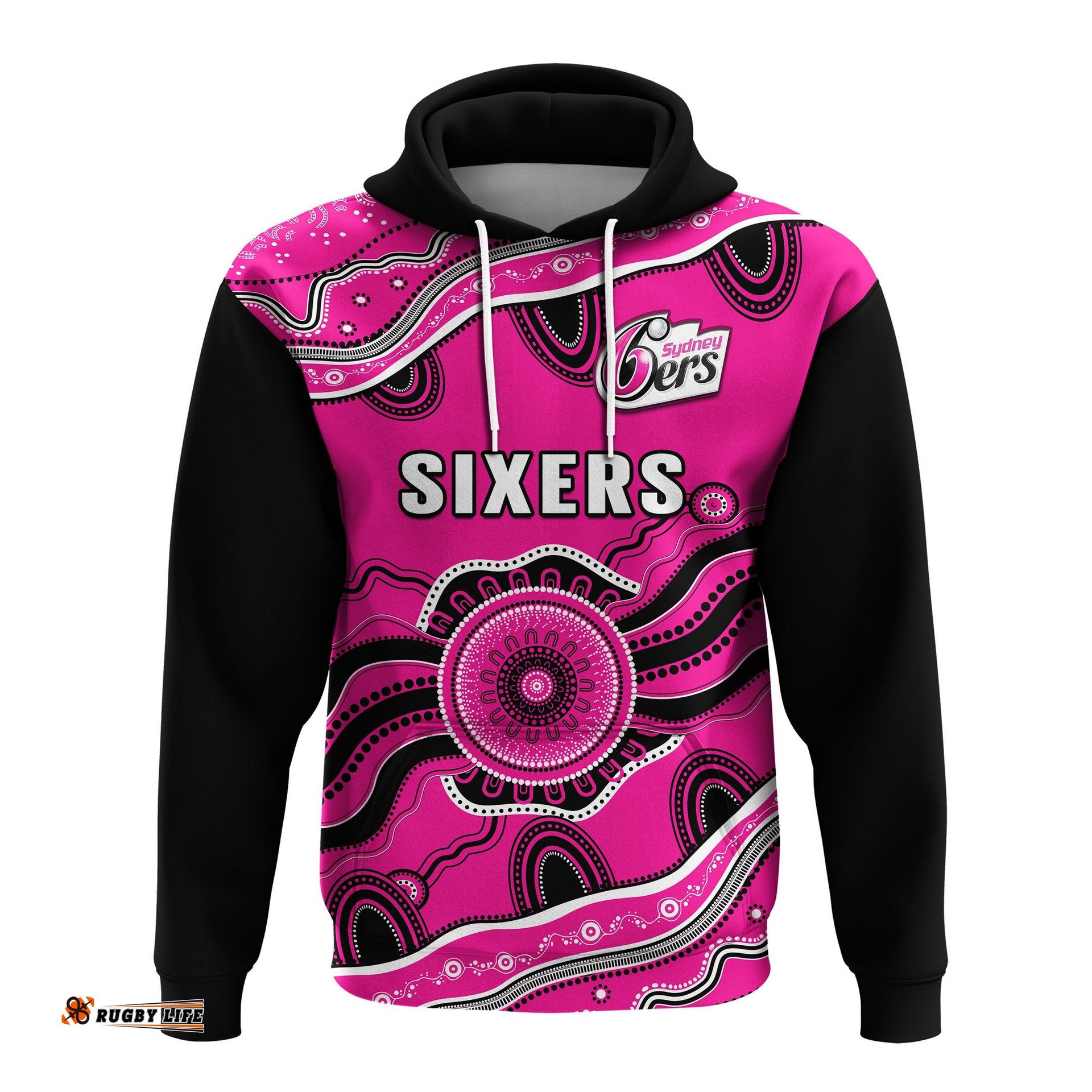 custom text and number sixers cricket hoodie sydney aboriginal painting