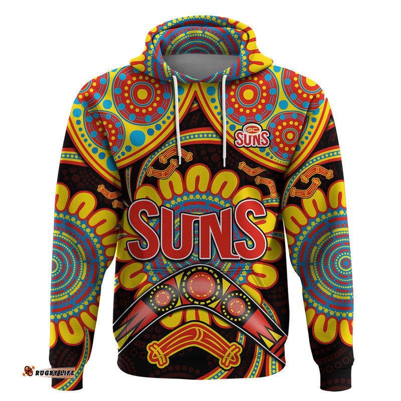 suns football zip up and pullover hoodie boomerang indigenous dots