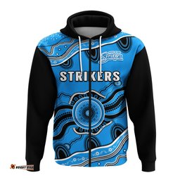 custom text and number adelaide strikers cricket hoodie aboriginal painting