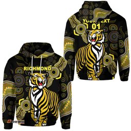 custom personalised richmond tigers hoodie simple indigenous custom text and number