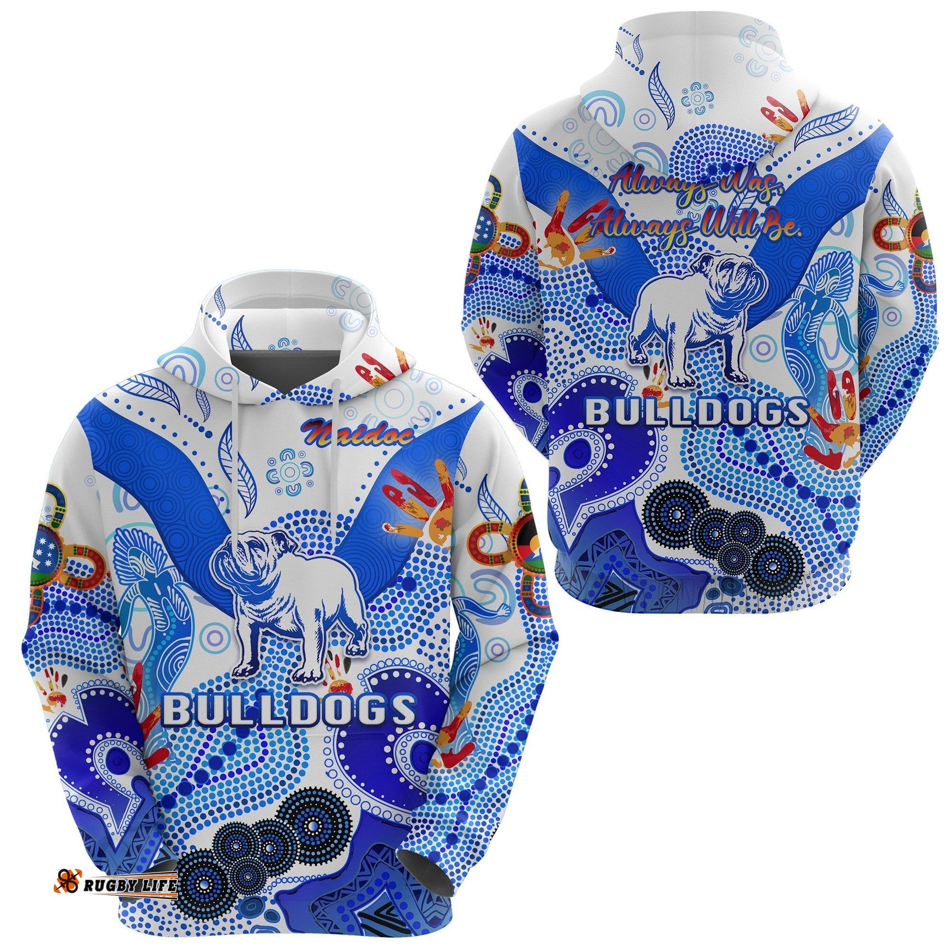 canterbury bankstown bulldogs hoodie naidoc heal country heal our nation white