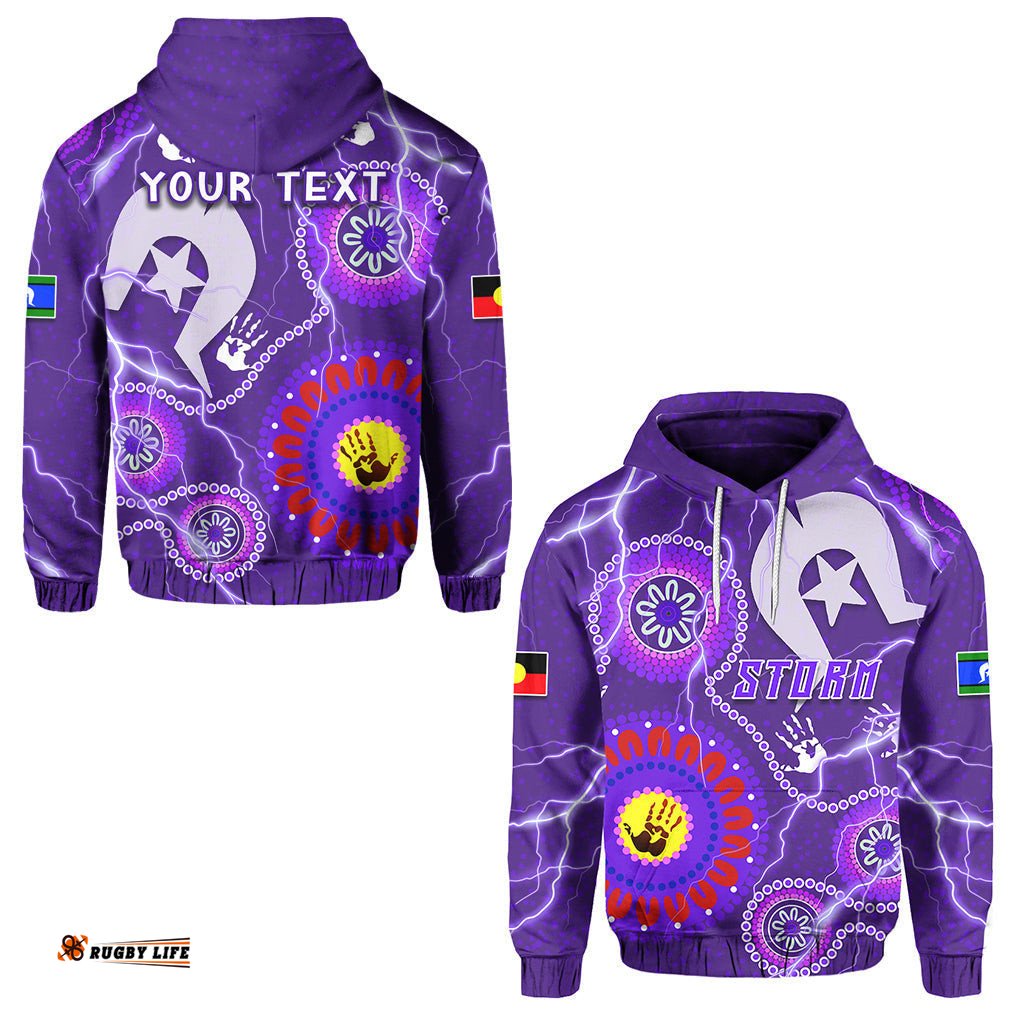 custom personalised melbourne storm indigenous hoodie strait islanders