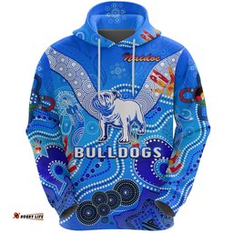 canterbury bankstown bulldogs customize hoodie naidoc light blue
