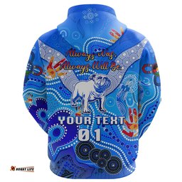 canterbury bankstown bulldogs customize hoodie naidoc light blue