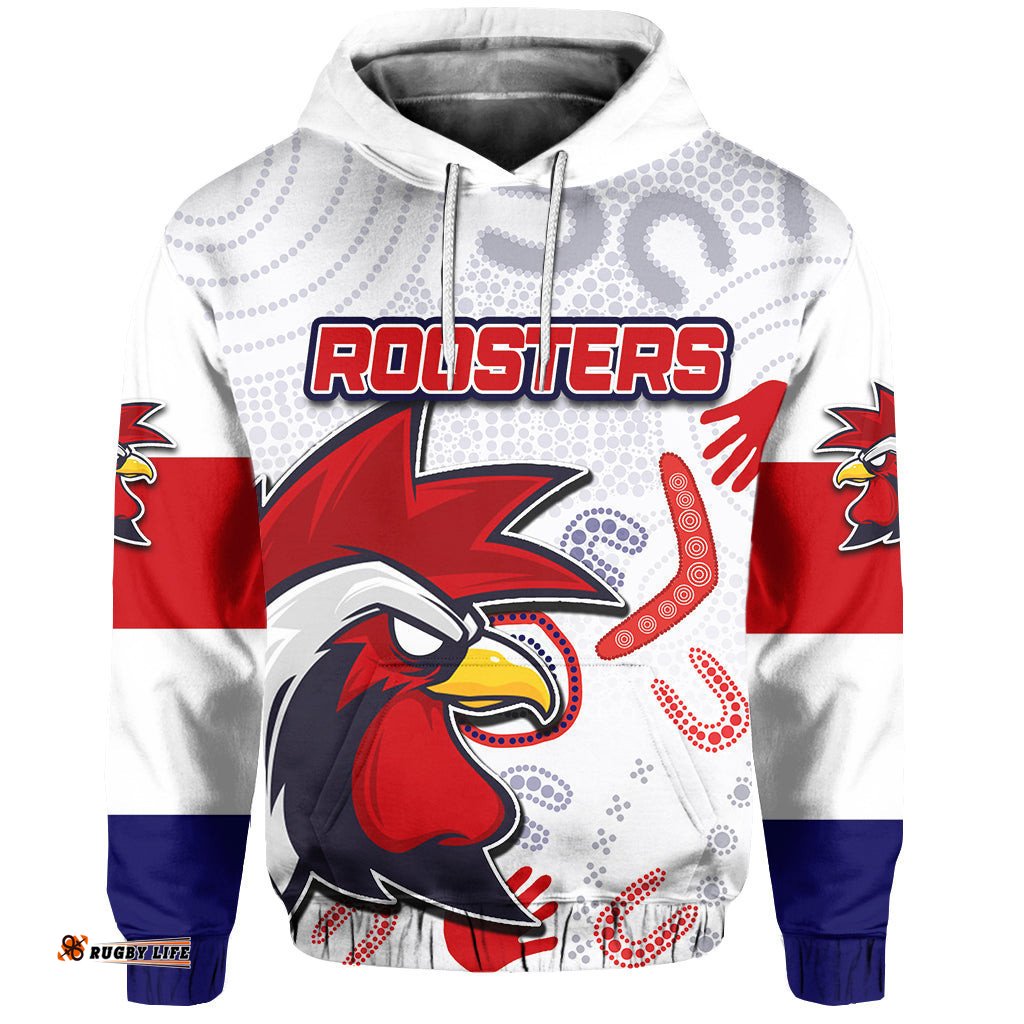 Custom Personalised Roosters Hoodie Indigenous Style No.2