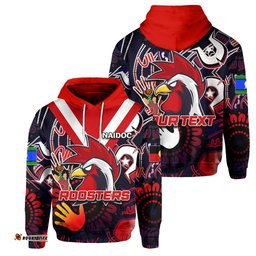 Custom Personalised NAIDOC Roosters Hoodie NAIDOC Patterns