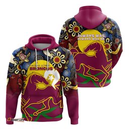 broncos naidoc week hoodie aboriginal art style