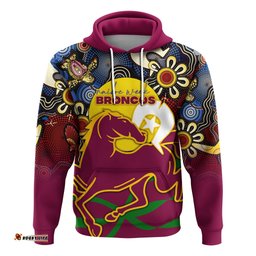 broncos naidoc week hoodie aboriginal art style
