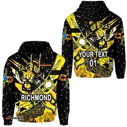 Custom Personalised Richmond Tigers Hoodie NAIDOC Heal Country! Heal Our Nation Dotted, Custom Text And Number