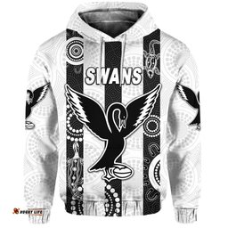 custom personalised swan districts football club hoodie swans indigenous version custom text and number