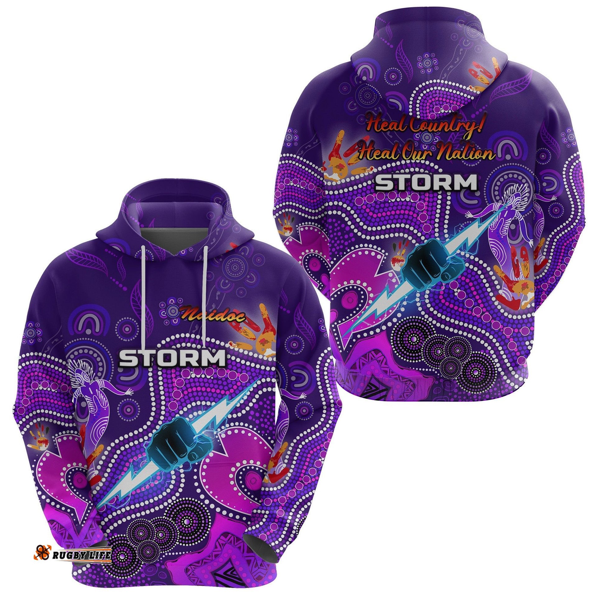 melbourne storm hoodie naidoc heal country heal our nation