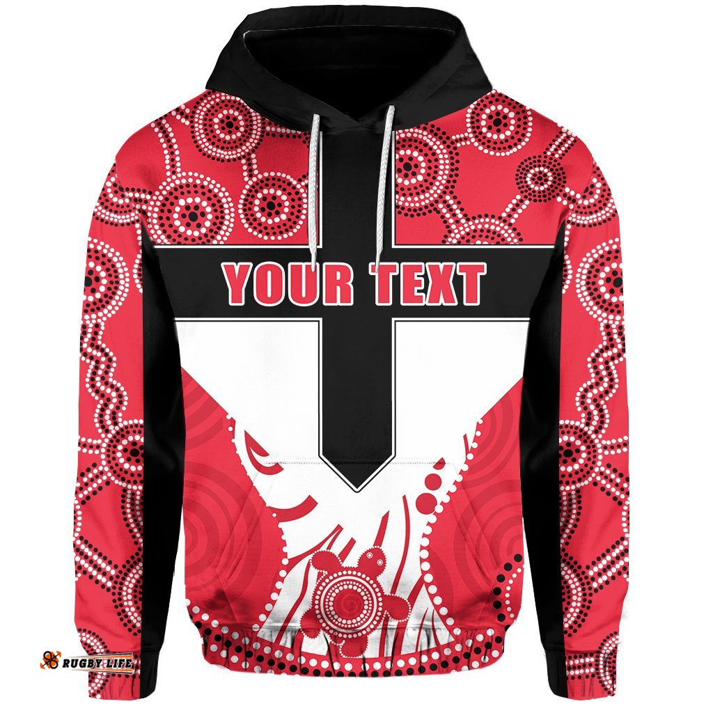 Custom Personalised Saints Enthusiasm Hoodie St Kilda Indigenous