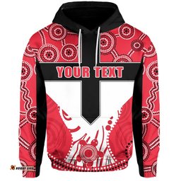 Custom Personalised Saints Enthusiasm Hoodie St Kilda Indigenous
