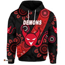 custom personalised perth football club hoodie demons indigenous version custom text and number