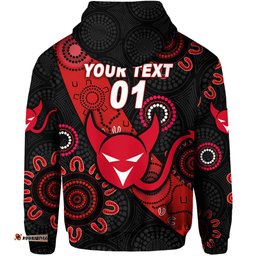 custom personalised perth football club hoodie demons indigenous version custom text and number