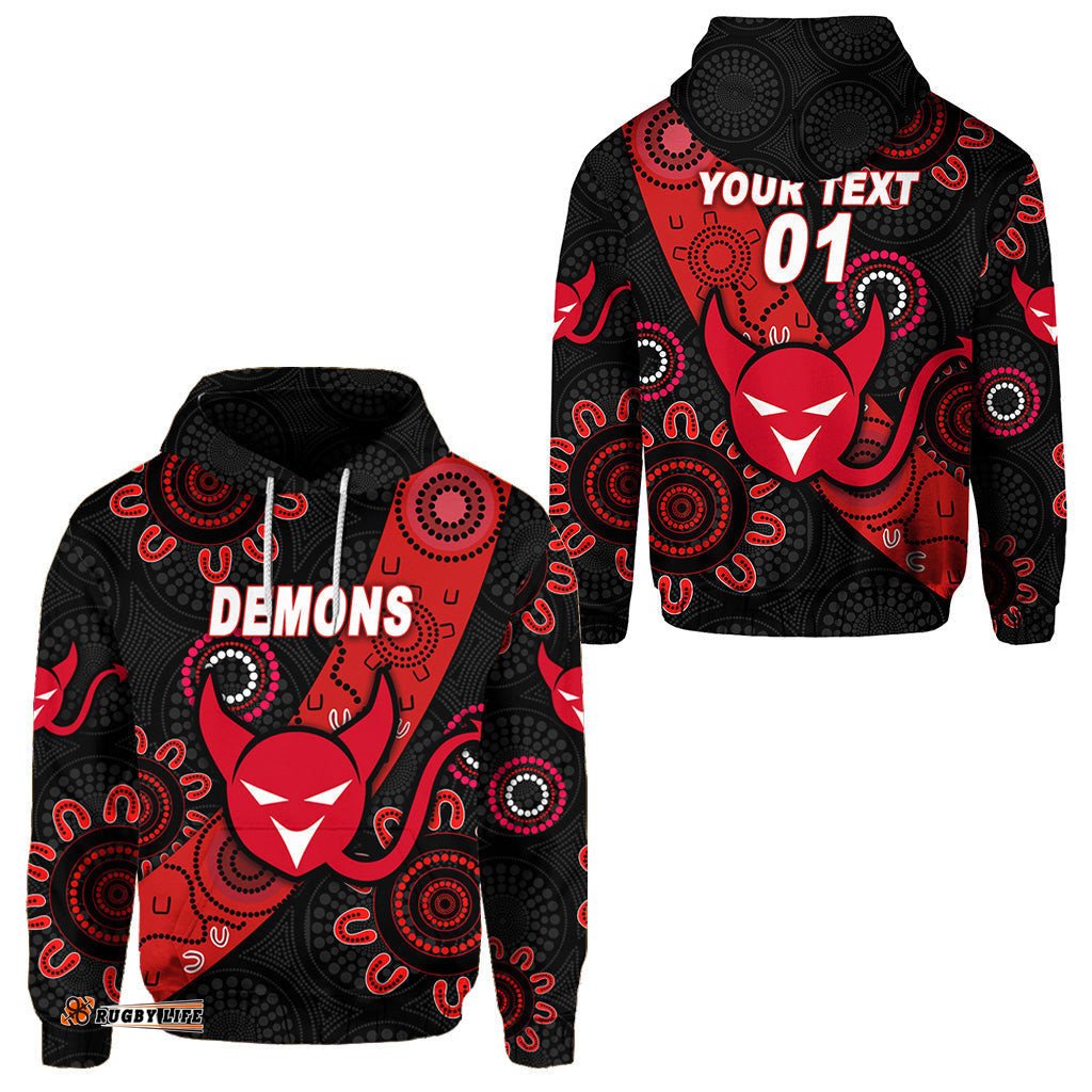 custom personalised perth football club hoodie demons indigenous version custom text and number