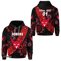 custom personalised perth football club hoodie demons indigenous version custom text and number