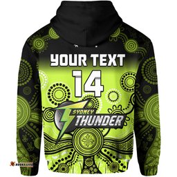 custom text and number thunder hoodie sydney gradient aboriginal art