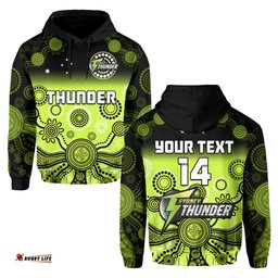 custom text and number thunder hoodie sydney gradient aboriginal art