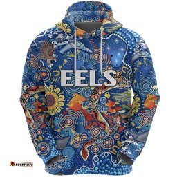 custom personalised parramatta hoodie eels indigenous naidoc vibes blue custom text and number