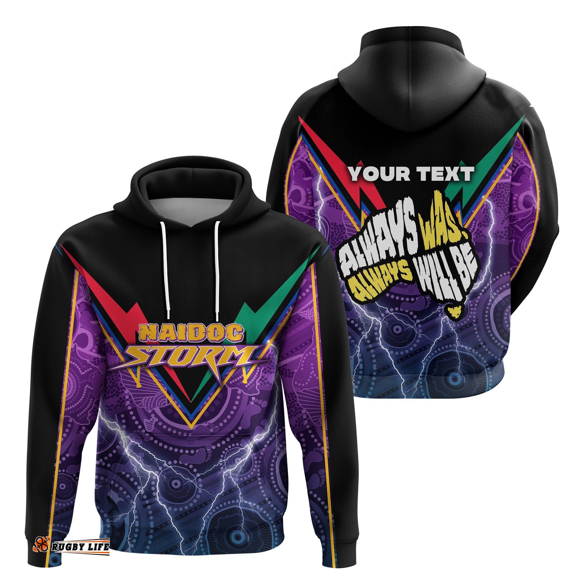 custom personalised melbourne storm naidoc week hoodie aboriginal sport style