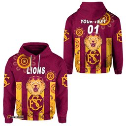 custom personalised subiaco football club hoodie lions indigenous version maroon custom text and number