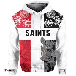custom personalised saints football hoodie st kilda indigenous custom text and number