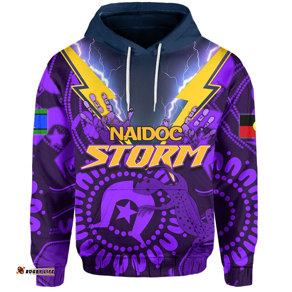 NAIDOC Melbourne Storm Hoodie NAIDOC Patterns