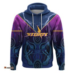 custom personalised melbourne storm rugby hoodie aboriginal sport style