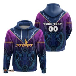 custom personalised melbourne storm rugby hoodie aboriginal sport style