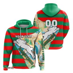 custom personalised rabbitohs hoodie aboriginal sport style