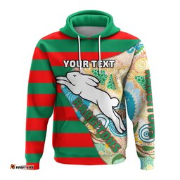 custom personalised rabbitohs hoodie aboriginal sport style