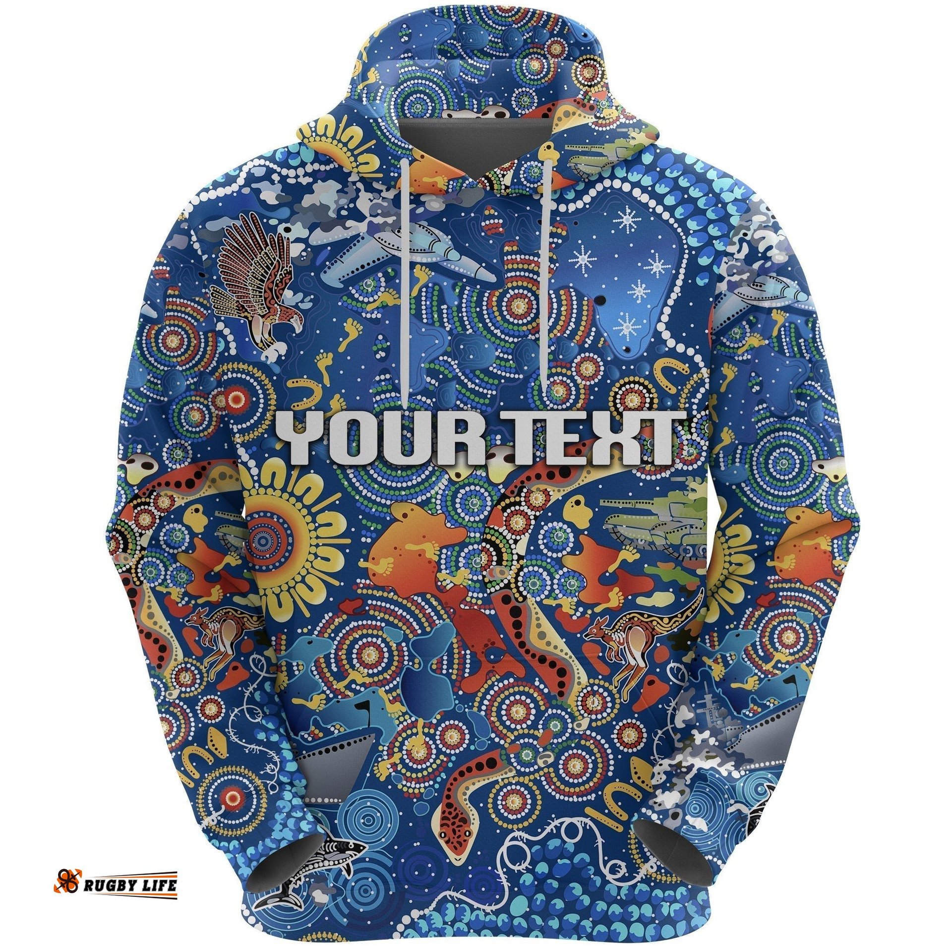 custom personalised parramatta hoodie eels indigenous naidoc vibes blue