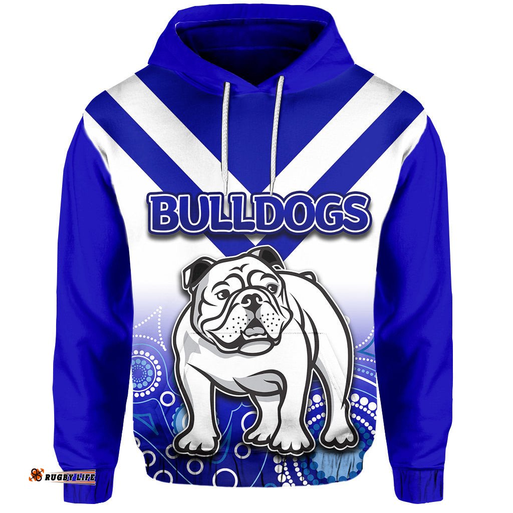 custom personalised bulldogs all over hoodie aboriginal simple
