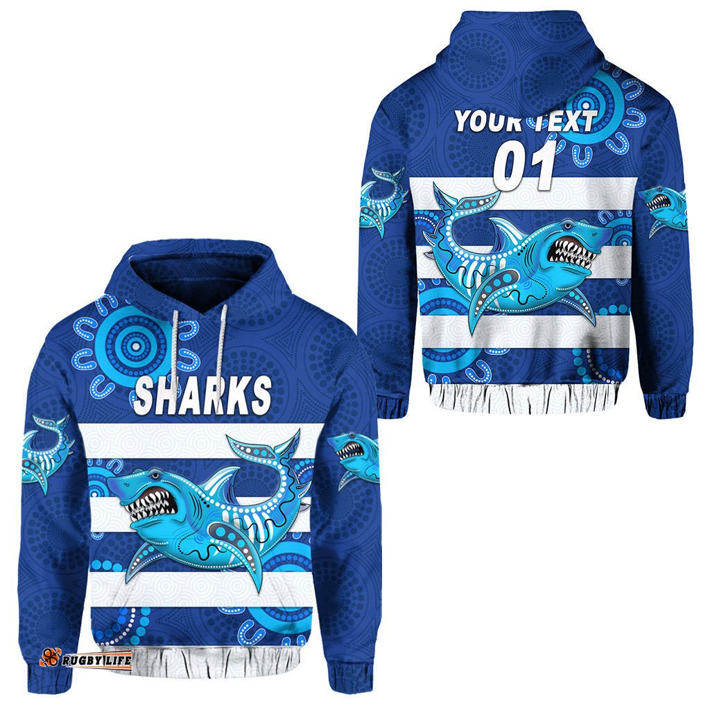 custom personalised east fremantle football club hoodie sharks indigenous version custom text and number