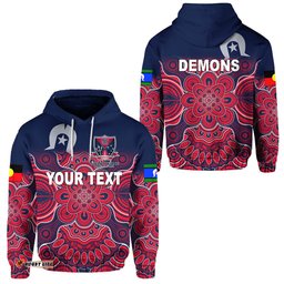 Custom Personalised Melbourne Demons Indigenous Hoodie Football NAIDOC Week Style