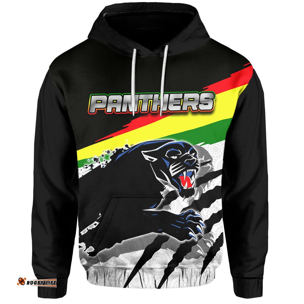 panthers hoodie aboriginal dot patterns