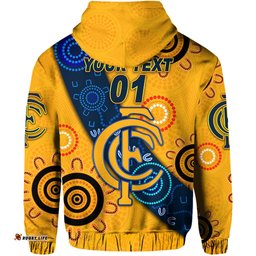 custom personalised claremont football club hoodie tigers indigenous version gold custom text and number