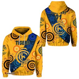 custom personalised claremont football club hoodie tigers indigenous version gold custom text and number