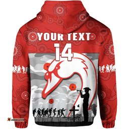 custom text and number swans football anzac hoodie sydney indigenous camouflage art